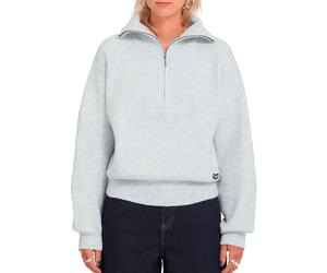 Volcom - Pull demi-zippé - Voltrane Sweater W Bone Heather pour Femme - Taille M - Gris Gris M