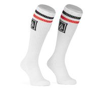 Volcom Ramp Stone Chaussettes De Skate Blanches - Chaussettes Sneaker Mi-Mollet