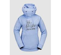 Volcom Riding Hydro Hoodie Fleece Snowboard Ski Sweatshirt Capuche, Bleu Cristal S5, Medium Femme