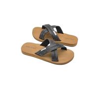 Volcom Sandales à enfiler à double sangle croisée pour femme, noir, 35 EU