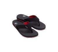 Volcom Sandales Victor pour homme - Tongs imperméables avec semelle intérieure confortable en mousse inclinable, Noir/Rouge, 44.5 EU