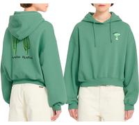 Volcom - Sweat à capuche en polycoton - Fa Mickey Mason Pull Over Evergreen pour Femme en Coton - Taille L - Vert Vert L