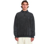 Volcom - Sweat à col montant demi-zippé - Single Stone Quarter Zip Light Acid Black pour Homme en Coton - Taille S - Noir Noir S