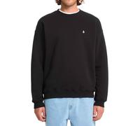 Volcom - Sweat à col rond en polaire - Single Stone Crew Black pour Homme en Coton - Taille L - Noir Noir L