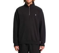 Volcom - Sweat demi-zippé en polaire - Single Stone Quarter Zip Black pour Homme en Coton - Taille M - Noir Noir M