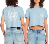 Volcom - T-shirt en coton - Pocket Dial Tee Cali Blue pour Femme en Coton - Taille L - Bleu Bleu L