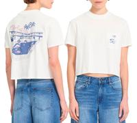 Volcom - T-shirt en coton - Pocket Dial Tee Vintage White pour Femme en Coton - Taille L - Blanc Blanc L