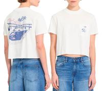 Volcom - T-shirt en coton - Pocket Dial Tee Vintage White pour Femme en Coton - Taille M - Blanc Blanc M