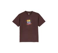 Volcom T-Shirt 'New Born LSE' marron / jaune / rouge, Taille XL