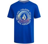 Volcom T-shirt pour garçon - T-shirts graphiques à manches courtes en coton mélangé pour garçons - T-shirts graphiques décontractés et cool, Explorateur bleu roi, 10-12