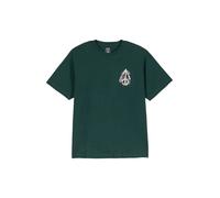 Volcom T-Shirt 'Snake Peace LSE' gris / vert foncé / blanc, Taille XS