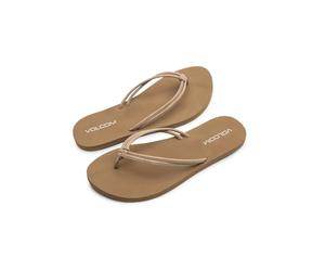 Volcom Tongs Forever and Ever pour femme, Marron clair, 43 EU