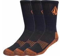 Volcom Workwear Lot de 3 paires de chaussettes Crew (noires, 42-46), Noir , 44-48