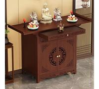 VOLDAX Autel Bouddhiste en Bambou avec Rangement et Tiroirs, Table d'Autel Style Chinois Traditionnel, Meuble de Méditation pour Maison ou Temple