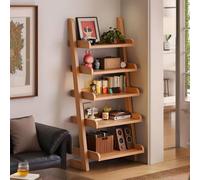 VOLDAX Bibliothèque d'angle Étagère de Rangement Étagère en Bois Massif Organisateur de Livres, pour Salon Bureau Chambre(Yellow,140cm/55in)