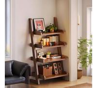 VOLDAX Bibliothèque d'angle Étagère de Rangement Étagère en Bois Massif Organisateur de Livres, pour Salon Bureau Chambre(Brown,120cm/47in)