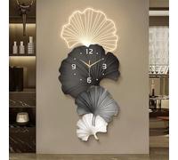 VOLDAX Horloge Murale Moderne, Horloge Suspendue créative avec lumière LED, Moderne, Simple Art Décoratif Horloges, pour Restaurant À La Maison, Hôtel(Black B,55 * 120cm/21.7 * 47.2in)
