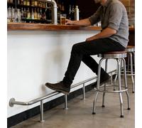 VOLDAX Repose-Pieds Rond pour Bar/Îlot De Cuisine, Mural Acier Inoxydable Îlot Cuisine Barre Repose pour Restaurant Commercial(400cm/13FT)