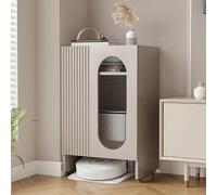 VOLDAX Support de Rangement pour Aspirateur Robot Meuble Bar à Café Table D’appoint Décorative, Armoire Multi-usages pour Salon Bureau À Domicile Garage(Grey,90cm/35.4in)