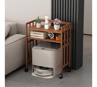 VOLDAX Support de Rangement pour Aspirateur Robot, Meuble Bar à Café Table D’appoint Décorative avec Étagères Réglables, pour Bureau ou Appartement Hôtelier(50 * 88cm/19.7 * 34.6in)