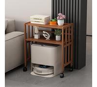 VOLDAX Support de Rangement pour Aspirateur Robot, Meuble Bar à Café Table D’appoint Décorative avec Étagères Réglables, pour Bureau ou Appartement Hôtelier(50 * 77cm/19.7 * 30.3in)