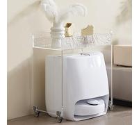 VOLDAX Support pour Robot Aspirateur Laveur Armoire De Rangement Mobile pour Aspirateur Robot, Meuble Bar à Café Table D’appoint Décorative(50 * 30 * 73.5cm/19.7 * 11.8 * 28.9in)