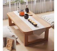 VOLDAX Table à thé Chinoise en Bambou Table Basse Pliante, Design Peu Encombrant Conception à Boucle Fixant, pour Salon Bureau Salle à Manger(Yellow,80 * 45 * 30cm/31.5 * 17.7 * 11.8in)