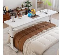 VOLDAX Table de Lit Roulette Bureau pour Ordinateur Portable en Largeur 68-103CM avec 4 Roulette Verrouillable, Table d'Appoint pour Chambre Canapé(40cm/15.7in)