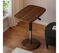 VOLDAX Table de Lit Roulette Hauteur Ajustable Laptop Support, Table D'appoint de Lit de Canapé de Chevet de Soins pour Ordinateur Portable pour la Déte(Brown)
