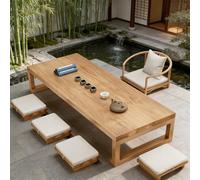 VOLDAX Table Tatami Japonaise, Table d'autel Basse for la Méditation, Grande Table à Manger en Bois pour Salon et Salle à Manger(120 * 60 * 35cm/47.2 * 23.6 * 13.8in)