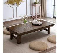 VOLDAX Table Tatami Japonaise, Table Tatami Pliable Portable Basse, pour Méditation, Salon, Bureau, Salle À Manger, Balcon, Facile À Ranger(Brown B,31.5 * 19.7 * 11.8in)