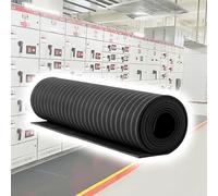 VOLDAX Tapis De SéCurité Haute Tension Tapis De Sol Isolant en Caoutchouc, Imperméable et Antidérapant - pour Ateliers Usines Et Mines De Charbon(Black,16' x 1/5"(5m x 5mm))