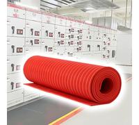 VOLDAX Tapis De SéCurité Haute Tension Tapis De Sol Isolant en Caoutchouc, Imperméable et Antidérapant - pour Ateliers Usines Et Mines De Charbon(Red,16' x 1/4"(5m x 6mm))