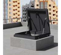 VOLDAX Trappe d'accès au Toit Trappe de Toit, Lucarne Ouverture Vasistas en Aluminium, Couvercle De Regard pour Cave Et Puits D'Inspection(Grey,75 * 75cm/29.5 * 29.5in)