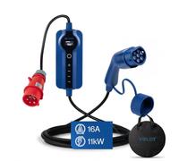 Voldt Adaptateur Type 2 (borne de Recharge) vers Prise Schuko Type F 230 V, 3,7kW, 8-16 A, étanche IP67, certifié CE/UKCA/TÜV (10 Length)