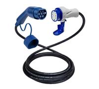 Voldt® Câble de recharge Type 2 vers Type 3 pour voiture électrique 22 kW triphasé 32 A 25 m IP67 CE/TÜV avec sacoche