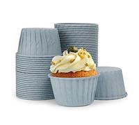 Volein 50 PièCes Moule à Cupcakes en Papier Caissettes à Muffins en Papier Caissettes à Cupcakes pour Anniversaires,Fêtes,Baby Shower(Bleu)