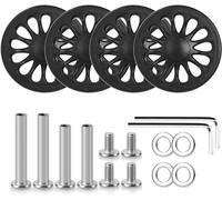 Volein Lot de 4 Roues de Valise de Remplacement Résistantes à L'usure avec Roulements pour la Plupart des Réparations de Valises à Faire Soi-même(50 * 11mm, Noir)