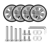 Volein Lot de 4 Roues de Valise de Remplacement Résistantes à L'usure avec Roulements pour la Plupart des Réparations de Valises à Faire Soi-même(55 * 11mm, Argent)