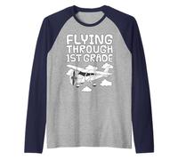Voler à travers la 1re année, avion, premier jour d'école Manche Raglan