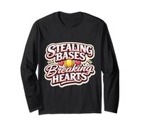 Voler des Bases Breaking Hearts Girl Joueur de Softball Mignon Amusant Manche Longue