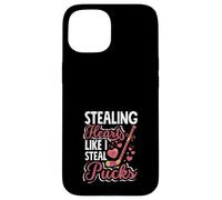 Voler des cœurs comme Je Vole des palets de Hockey pour la Saint-Valentin Coque pour iPhone 15