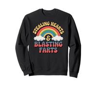 Voler des cœurs et des Pets explosant Arc-en-Ciel embarrassant Sweatshirt