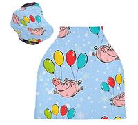 Voler Nouvel An Cochon Pippy Housse de Canopée pour Poussette,Siège de Voiture pour Bébé Dais Siège Auto Couverture D'Allaitement Pare-Soleil Respirant Extensible pour Bébé