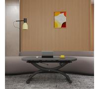VOLERO', Table transformable économe en espace, modèle Agamemnon, mécanisme montants avec réglage millimétrique de la hauteur. (gris ciment)