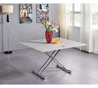 VOLERO' ; Table Transformable Peu encombrante. modèle Ulisse Medium, avec réglage millimétrique de la Hauteur.(Blanc Antique)