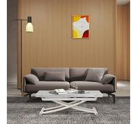 VOLERO' ; Table transformable peu encombrante, modèle Ulysse petit, mécanisme montants avec réglage millimétrique de la hauteur. (blanc veiné)