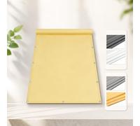 Volet d'Intimité pour Balcon 4.3x7M 95% Protection UV - Auvent Parasol de Jardin Imperméable avec Corde pour Terrasse, Balcon, Jardin, Camping et Fêtes en Plein Air（Beige）