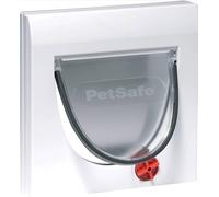 PetSafe Chatière Classique Staywell 4 options de fermeture manuelle, avec tunnel, - fermeture magnétique, assemblage facile, pour chat jusqu’à 7kg, résistant, blanc