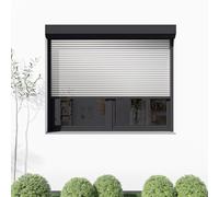 Volet roulant 215 x 180 cm, volet roulant extériéur, rectangulaire, aluminium, blanc, 2150 x 1800 mm ou sur mesure